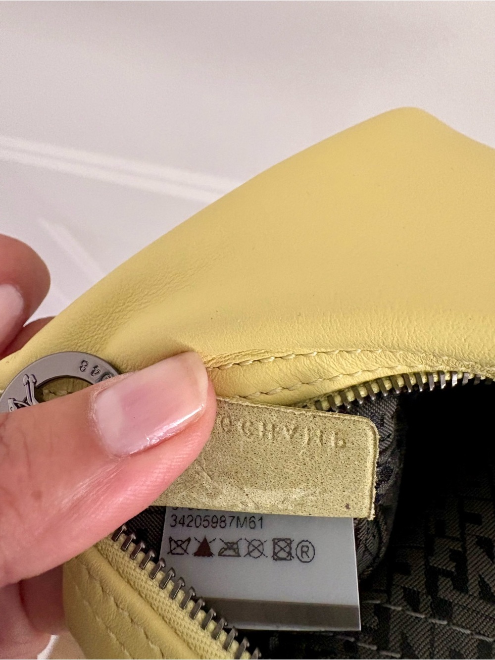 Longchamp Mini Top-Handle Bag in Lime Leather - Picture 4 of 9